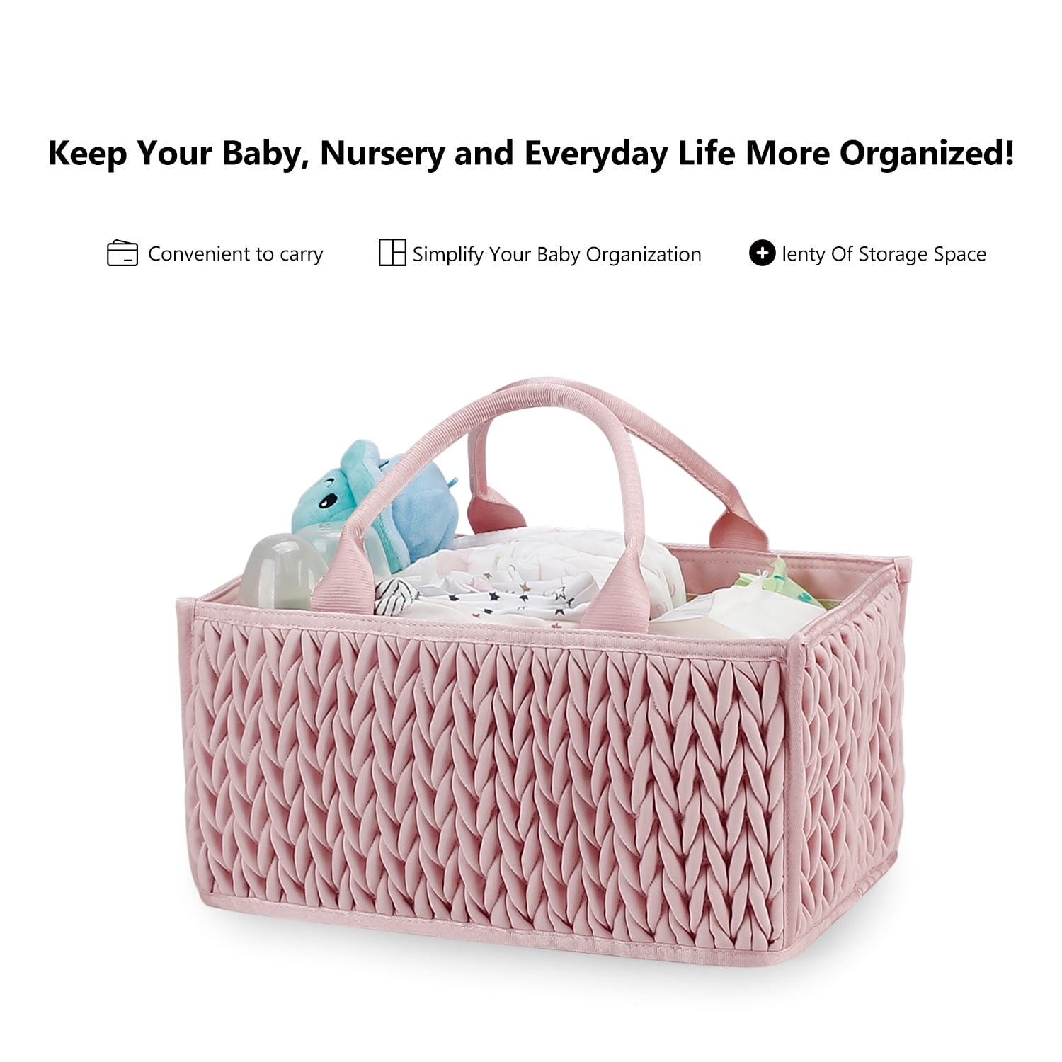 SPEKSEE Portable Diaper Storage Basket: Large Capacity, Water-Resistant, and Organized for Mom Essentials