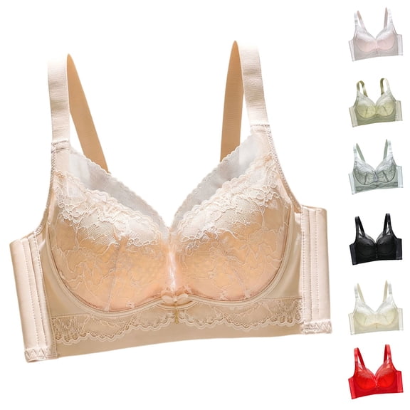 Bixock Wireless Jelly Bra for Women No Underwire Seamless Push Up Deep V Bras Back Support Sports Bralette Breathable Lingerie Wear with Side Support for Casual Daily Wear