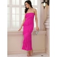 thumbnail image 3 of DARING DIVA Strapless Bodycon Ruffle Maxi Cocktail Wedding Dress M Hot Pink, 3 of 6