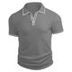 thumbnail image 4 of Camisas Casuales de Manga Corta de los Hombres de 3 Botones con Collar de Solapa, Blusa de Verano Transpirable, 4 of 9