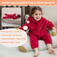 thumbnail image 6 of Sewkxo Toddlers Bear Costume Cosplay Rompers Flannel Fuzzy Fall Winter Hooded Jumpsuits,Red 90, 6 of 6