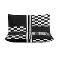 thumbnail image 3 of 3 Pcs Soft Bedding Set, Includes 1 Duvet Cover with Zipper And 2 Pillow Shams,Stylish Black And White Check And Stripes King(102"×90"), 3 of 8