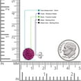 thumbnail image 4 of Full Ball Stud Earrings Fuschia Crystal 925 Sterling Silver 10mm, 4 of 6