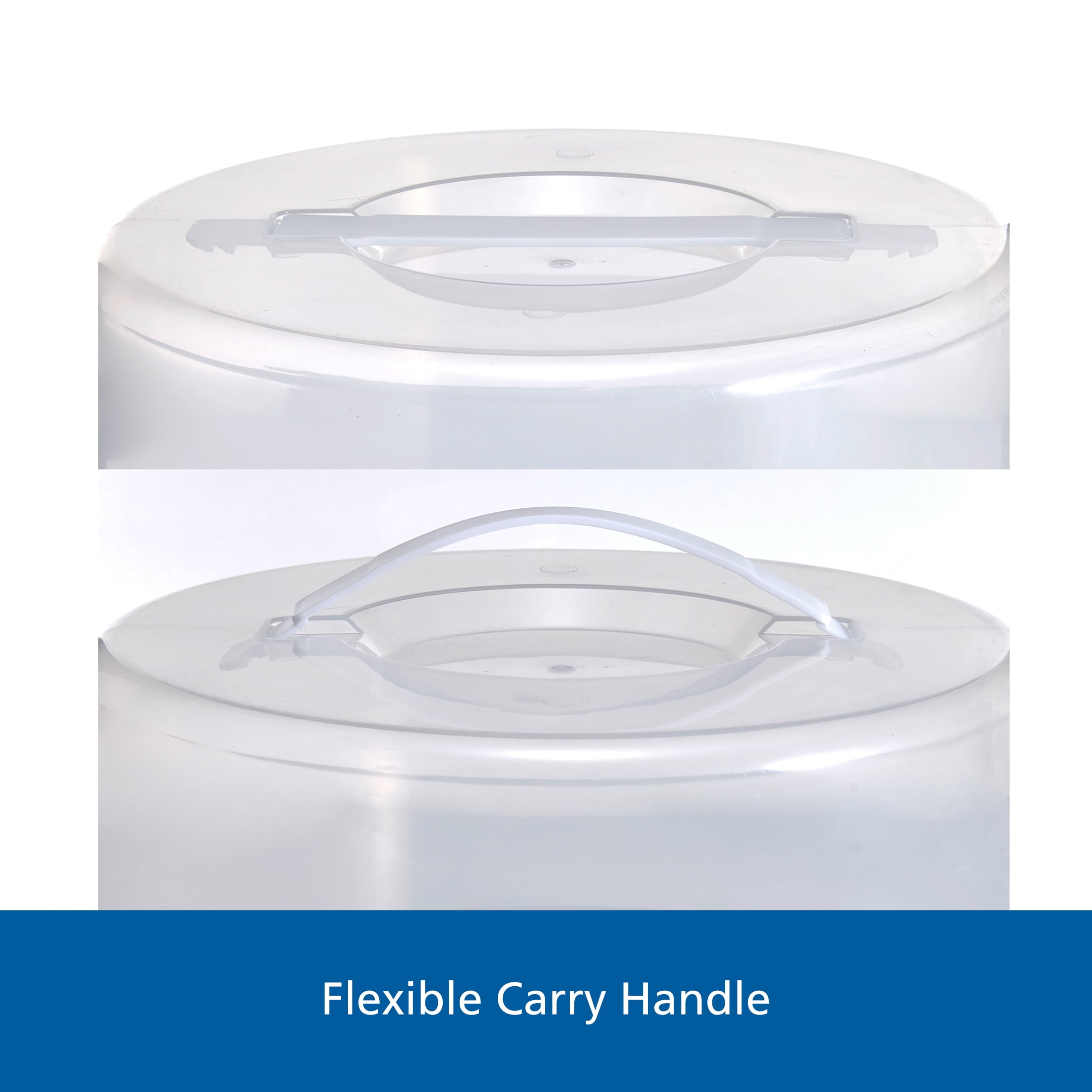 Mainstays 12 inch Clear Cake Carrier with 2pk 9 inch Gray Round Pans, Carbon Steel