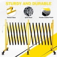 thumbnail image 3 of IVV Metal Expandable Barricade Gate, 23FT Folding Security Gate, Expandable Mobile Barricade, 360 Rolling Folding Safety Barricade with Wheels, Yellow and Black, 3 of 6