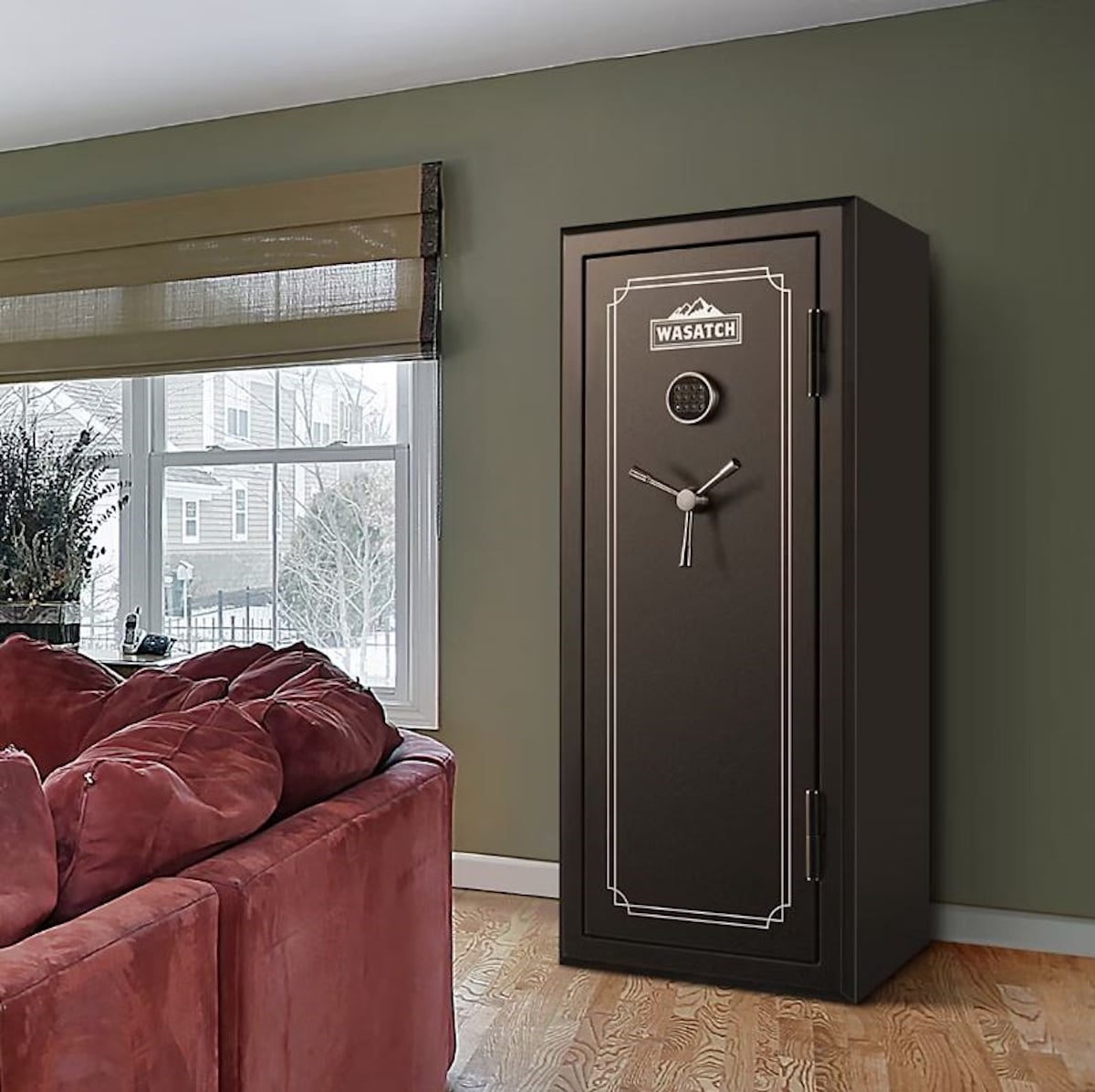 Restored Wasatch 22 Gun Fire/Waterproof Steel Safe w/ Electronic Lock, 2 Backup Keys, 4 Shelves, Carpeted Interior, Anti-Tamper, Theft Alert 22EDBWBJ (Refurbished)