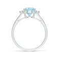 thumbnail image 2 of ANGARA Natural Pear 1.6 ct Aquamarine Ring with Triple Diamond Accents in 14K White Gold for Women (Size-10x7mm) | March Birthstone, Anniversary, Jewelry Gift for Women | Natural Aquamarine Ring, 2 of 10