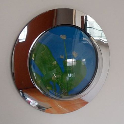 Modern Home Reflection Fish Bubble Aquarium - Deluxe Mirrored Wall Mounted Fish Tank