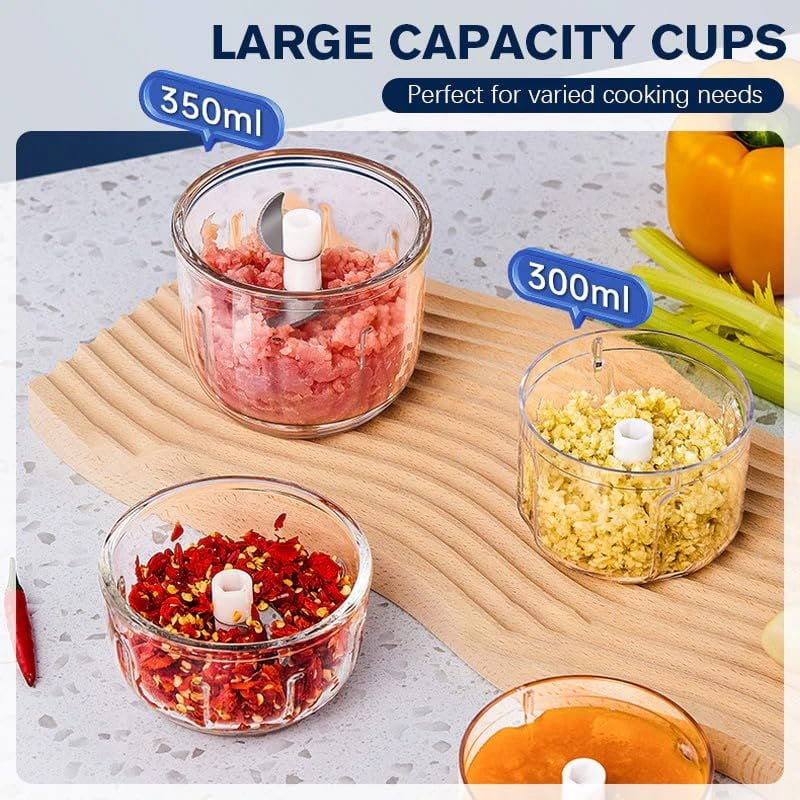 Electric Food Chopper – Robust Motor, Smart Design & Stainless Steel Blades, Mini Food Processor, Electric Meat Grinder & Vegetable Chopper, 4/6 Blades Food Processors for ,Onion,Vegetables,Fruits