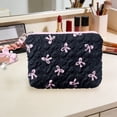 thumbnail image 5 of UNLLLL High End Bow Shaped Cosmetic Bag, Small Capacity Lipstick Pouch and Cute Coin Purse, Portable Mini Makeup Organizer with Zipper, for Travel and Daily Carry (Black), 5 of 6