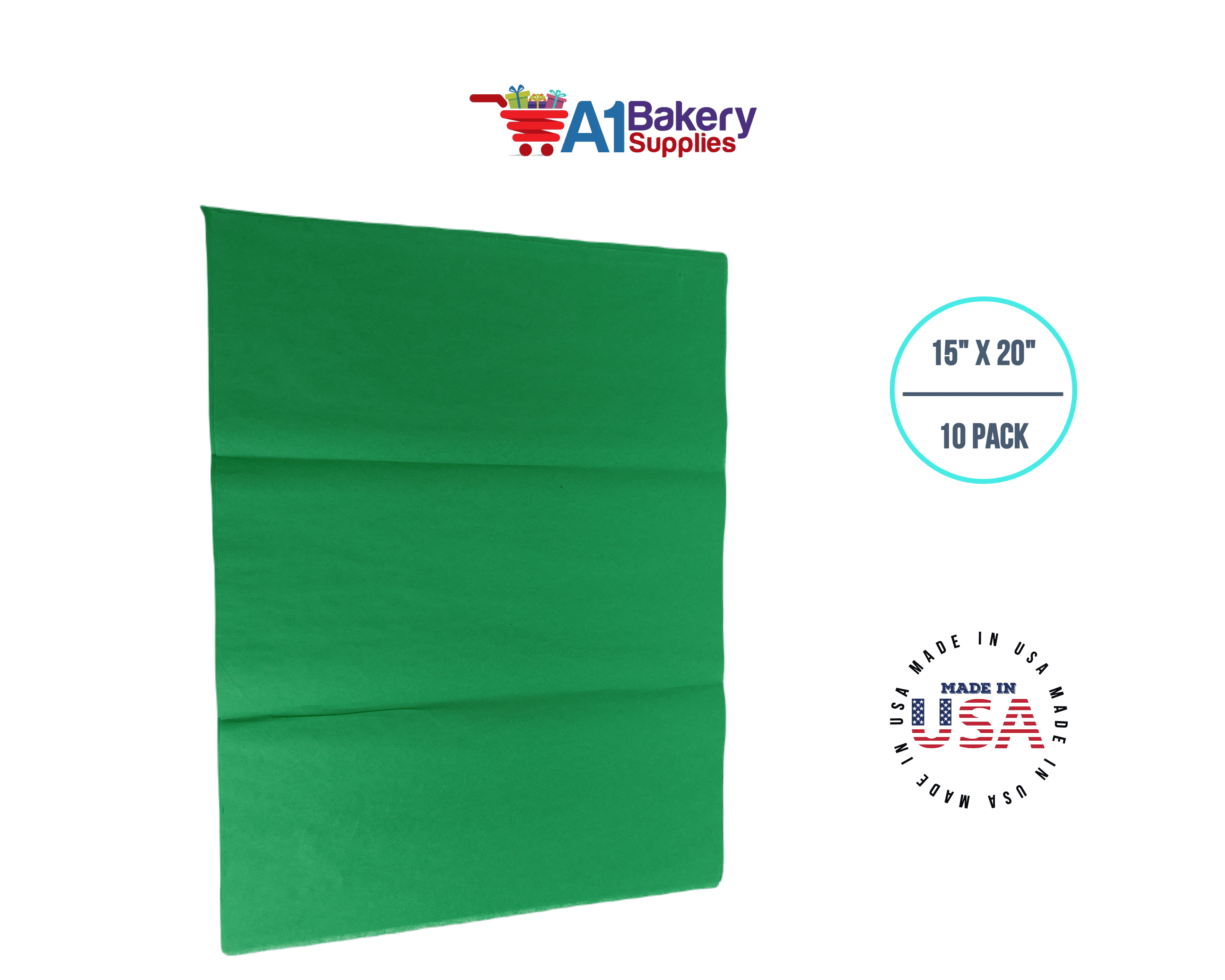 Feronia Packaging Emerald Green Tissue Paper Squares, Bulk 10 Sheets, Premium Gift Wrap and Art Supplies for Birthdays, Holidays, or Presents, Large