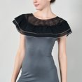 thumbnail image 4 of Lace Crochet Jacket with Hollow-Out Ruffles, Off-Shoulder False Collar for Women, 4 of 6