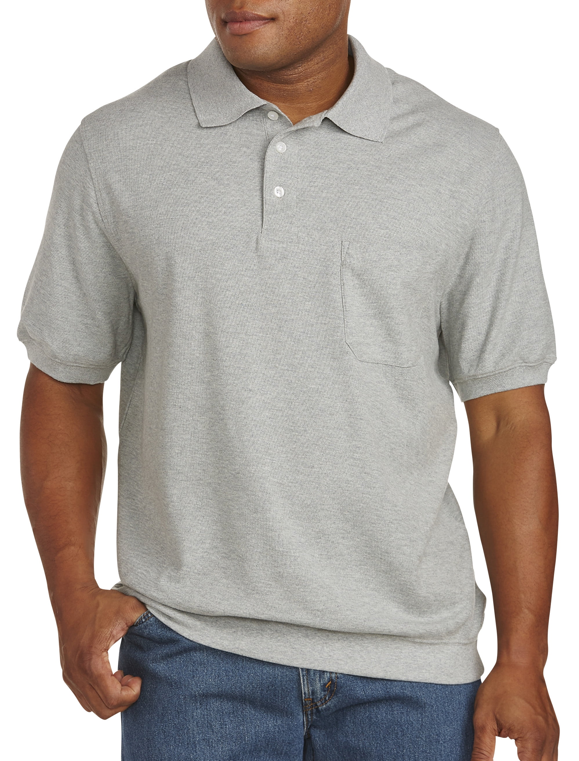 Harbor Bay - Big & Tall Harbor Bay Banded-Bottom Pique Polo - Walmart.com - Walmart.com