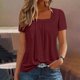 thumbnail image 2 of Chaquetas para mujer,Camisa informal holgada de manga larga con cuello en V para mujer, mezcla de poliéster y elastano, cómoda para usar en casa, sopatenor, 2 of 9