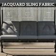 thumbnail image 4 of 3-Person Patio Swing Chair with Canopy 3 Seater Porch Swing for Garden, Backyard, Poolside, Light Grey, 4 of 7