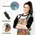 thumbnail image 2 of Colorful Flowers with Leaves Apron Set with Oven Mitts Pot Holders Set of 5 Kitchen Stuff Accessories, 2 of 6
