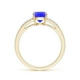 thumbnail image 2 of ANGARA Natural Cushion 1.6 ct Tanzanite Split Shank Ring with Diamonds in 14K Yellow Gold for Women (Size-8x6mm) | December Birthstone, Anniversary, Jewelry Gift for Women | Natural Tanzanite Ring, 2 of 8