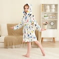 thumbnail image 4 of FORMRS Niños Bathrobe Unisex Hooded Robe Soft Plush Pajamas Sleepwear, Size 7-9T, Retro Triangles, 4 of 7