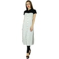 thumbnail image 2 of Bimba Women Casual Tunic Printed White Kurti Short Sleeve Summer Day Wear Blouse, 2 of 5
