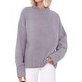 thumbnail image 1 of Suéter PRETTYGARDEN Cuello Redondo Manga Larga Tejido Acogedor Gris Morado Talle S, 1 of 4