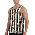 thumbnail image 2 of Pofeuu Rose Flowers Print Men's Workout Tank Tops Sleeveless Muscle Gym Shirt Quick Dry-Large, 2 of 7