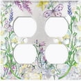 thumbnail image 3 of Metal Light Switch Plate Cover Mystical Floral Butterfly Garden Sketch FLW118, 3 of 13