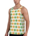thumbnail image 2 of Uemuo St. Patrick's day argyle Pattern Men's Muscle Shirts Sleeveless Dry Fit Gym Workout Tank Top Lightweight Sports Tank Top Beach Tank Top, Loose-fit Sleeveless Shirt-XX-Large, 2 of 7