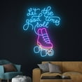thumbnail image 3 of Handmadetneonsign Let The Good Times Roll Roller Skate Neon Sign, Rolling Skate Led Sign, Skate, 3 of 5