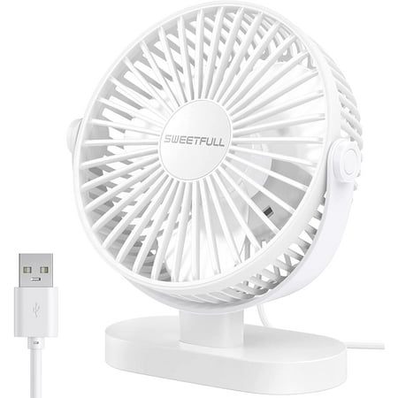 

USB Desk Fans Mini Personal Fan Table Fan Strong Wind Desktop Fan Speed Adjustable Tiny 360°Adjustable Cooling Fan Electric for Home Office Car Outdoor Travel
