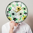 thumbnail image 6 of Yayeee Wall Clock Battery Operated 9.5" Silent Quartz Non-Ticking for Living Room Decor, White Flower, 6 of 8