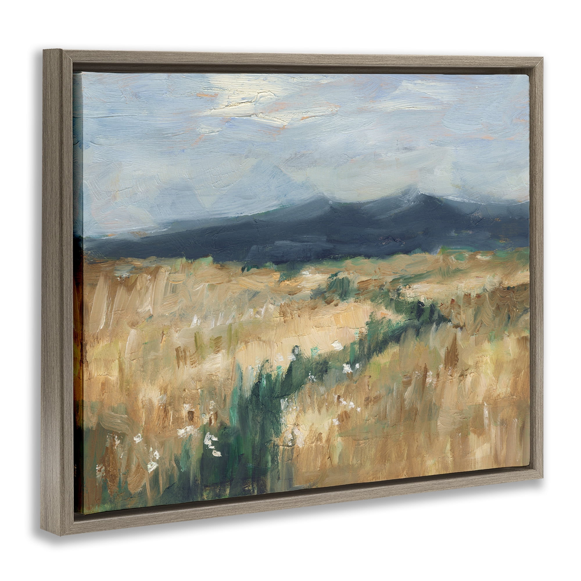 Stupell Industries Mountainous Trail Landscape Landscape Painting Brown Floater Framed Art Print Wall Art, 21 x 17