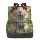thumbnail image 1 of Disketp Flower Crown Guinea Pig Mochila de Cuero para Mujer, Bolso de Espalda Antirrobo con Estilo para Viaje, Trabajo y Uso Diario, 1 of 4