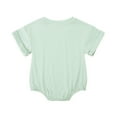 thumbnail image 4 of Baby Rompers Girl Baby Summer Solid Short Sleeve Bodysuits Casual Soft Breathable Romper Playwear Baby Bubble Romper Green 6 Months-12 Months, 4 of 7