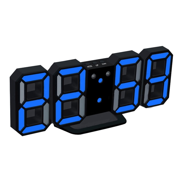 Reloj de Pared LED 3D Bewildely Digital Color azul