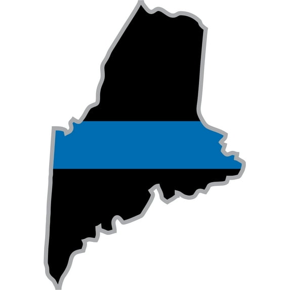 3.8 Inch Thin Blue Line Maine State Decal