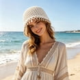 thumbnail image 2 of Krdevn Bohemian Crochet Hat Handmade Shell Lightweight Boho Cap for Beach and Travel,One Size, 2 of 6