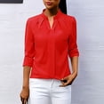 thumbnail image 2 of Women's Dressy Casual Blouses Elegant Chiffon Business Work Shirts Tops Long Sleeve V Neck Blouse, 2 of 8