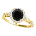 thumbnail image 1 of Mauli Jewels Engagement Rings for Women 1.30 Carat Halo Black Diamond Engagement Wedding Ring 4 prong 14k Yellow Gold, 1 of 6