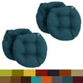 thumbnail image 2 of Blazing Needles 916X16RD-T-4CH-REO-SOL-12 16 in. Spun Polyester Solid Outdoor Round Tufted Chair Cushions, Aqua Blue - Set of 4, 2 of 5