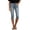 Light Blue, variant on Denim Capri Pants for Women Mid Rise Flat Front Side Slit Cropped Straight Leg Jeans Water Washed Print Streetwear Y2K Trousers with Pockets Blue M