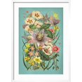 thumbnail image 2 of Art.com Vintage Flowers on Teal Art Print, White Frame Wall Art, 21" x 29", 2 of 5