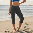 thumbnail image 2 of Ihhxva Women's Capri Pants 3/4 Length Cuffed Ankle Relaxed Fit Elastic Waist Yoga Pockets Stretchable Summer Jogger Leggings Gym Daily Wear S-2XL, 2 of 9