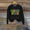 thumbnail image 2 of BKQCNKM Mardi Gras Outfit for Women Mardi Gras Shirts for Women Oversized Sweatshirt for Women Sweatshirt for Women Crew Neck Long Sleeve Mardi Gras Mardi Gras Sweatshirt, Black S, 2 of 4