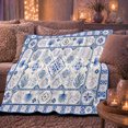 thumbnail image 6 of Autumn Pumpkin Living Room Diamond Azulejo Tile, Cozy Friendship Quote Scene, Warm Flannel Blanket for Living Room and Reading Nook, Art Lovers Thanksgiving Gift, Festive Home Decor, 6 of 9