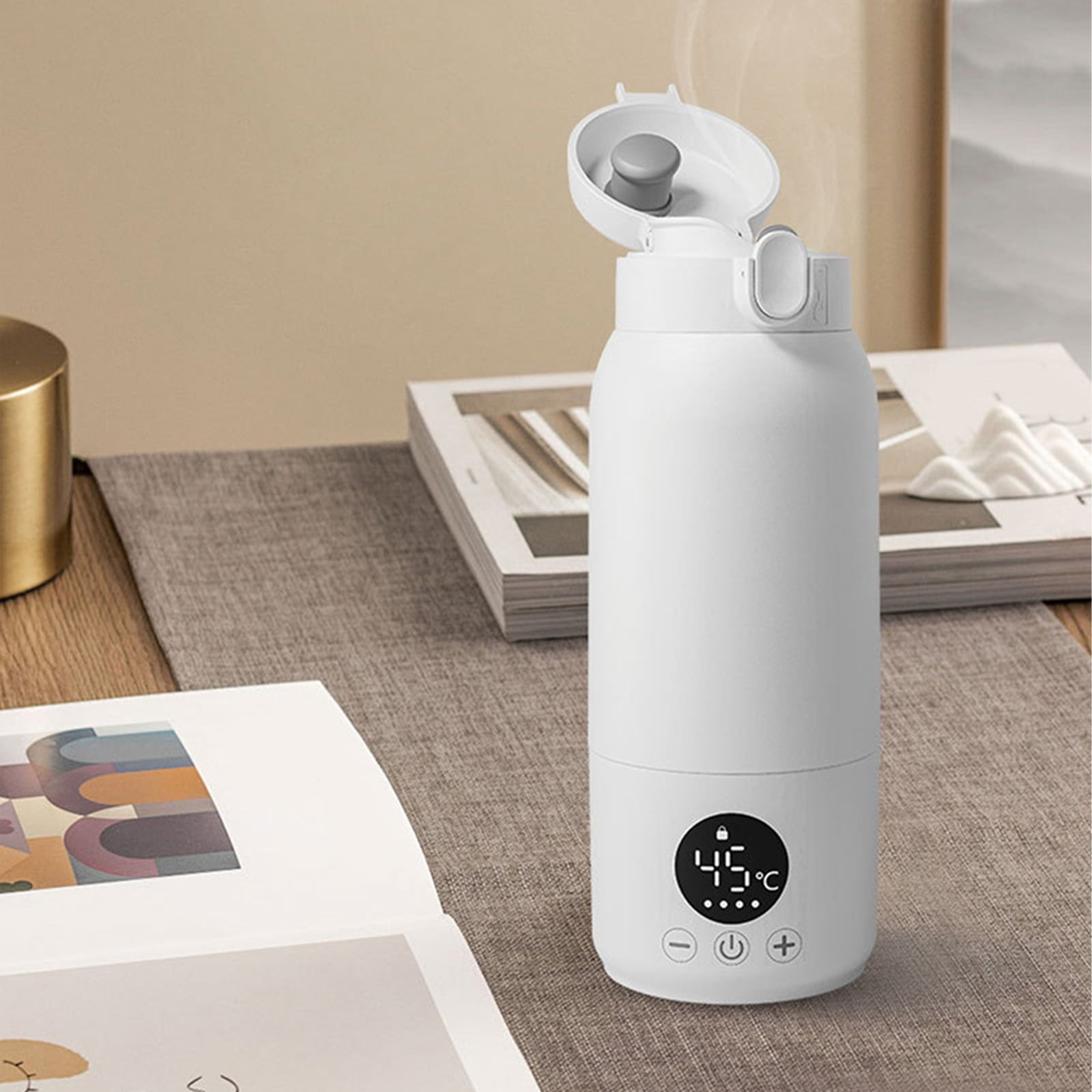Uanit Portable Travel Bottle Warmer with Fast Heating Technology for Formula and Water, Long Battery Life Large Capacity Warmer Suitable for 𝗕𝗮𝗯𝘆 Outdoor Feeding and On-the-Go Use