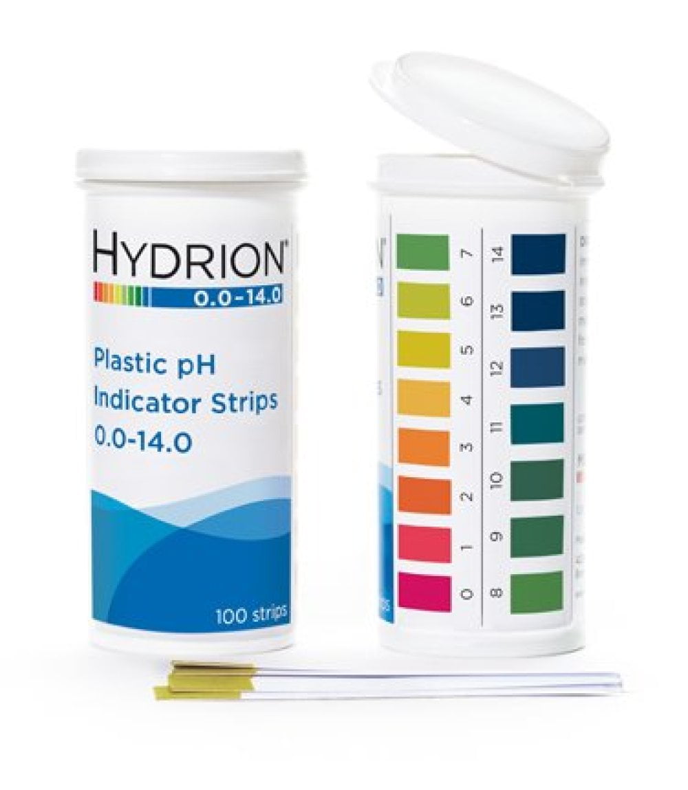 Hydrion (9800) Spectral 014 Plastic pH Strips 100 ct Vial with Flip