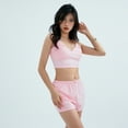 thumbnail image 5 of Douhoow 2Pcs Women Summer Pajamas, V-neck Sleeveless Camisole and Elastic Shorts, 5 of 9