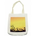 thumbnail image 1 of Abstract Tote Bag, Ombre Effect Illustrated Sunset Abstract Quirky Herbs Botanical Ornamental Image, Cloth Linen Reusable Bag for Shopping Books Beach and More, 16.5" X 14", Cream, by Ambesonne, 1 of 2