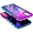 thumbnail image 4 of Nagebee Case for iPhone 11 Pro with Tempered Glass Screen Protector, Glitter Flowing Liquid Floating with Bling Diamond, Shockproof Durable Girls Cute Case (Purple/Blue), 4 of 6