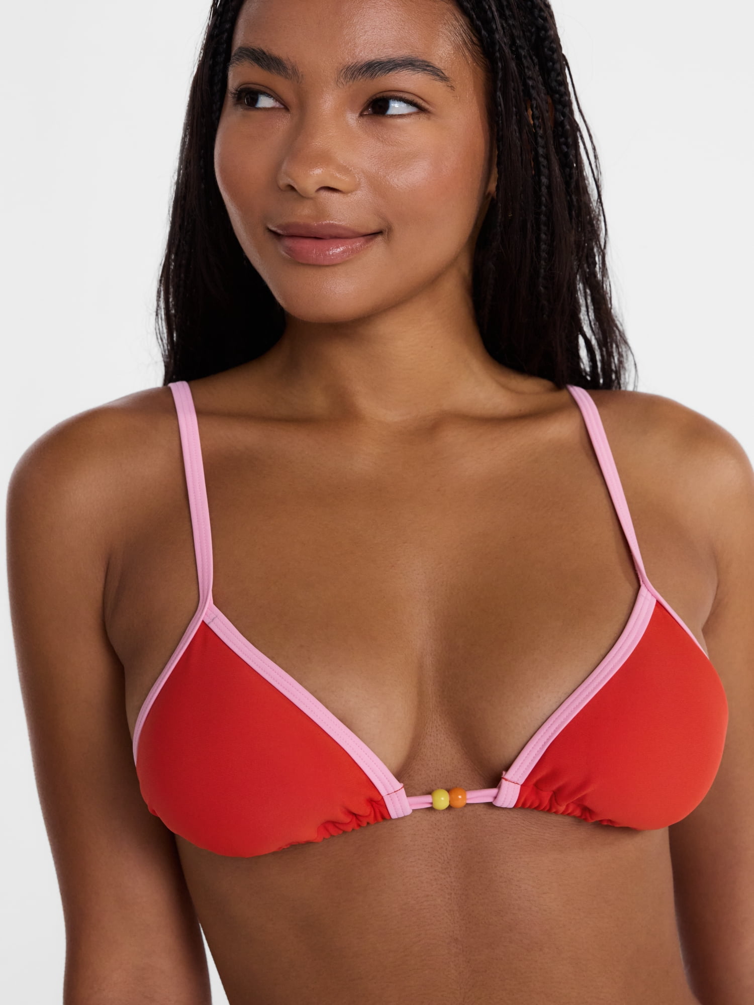 No Boundaries Triangle Halter Bikini Top, Women's XXS-XXL